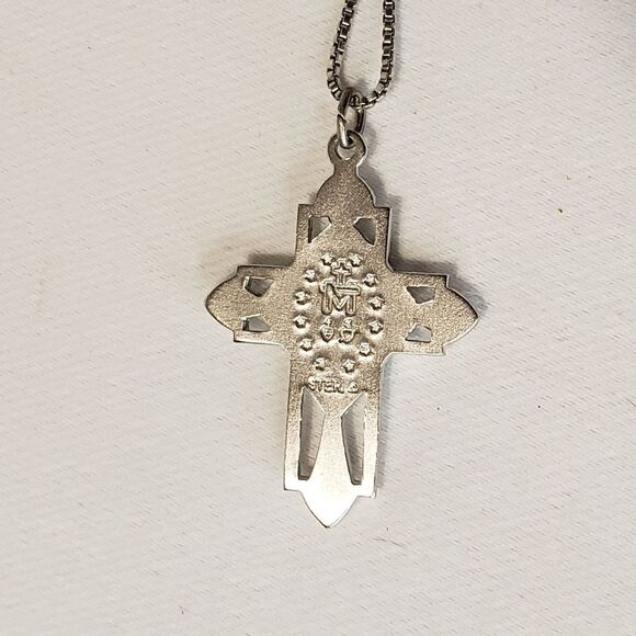 Silver Mother Mary pendant on silver chain 925 Silver - Picture 5 of 8